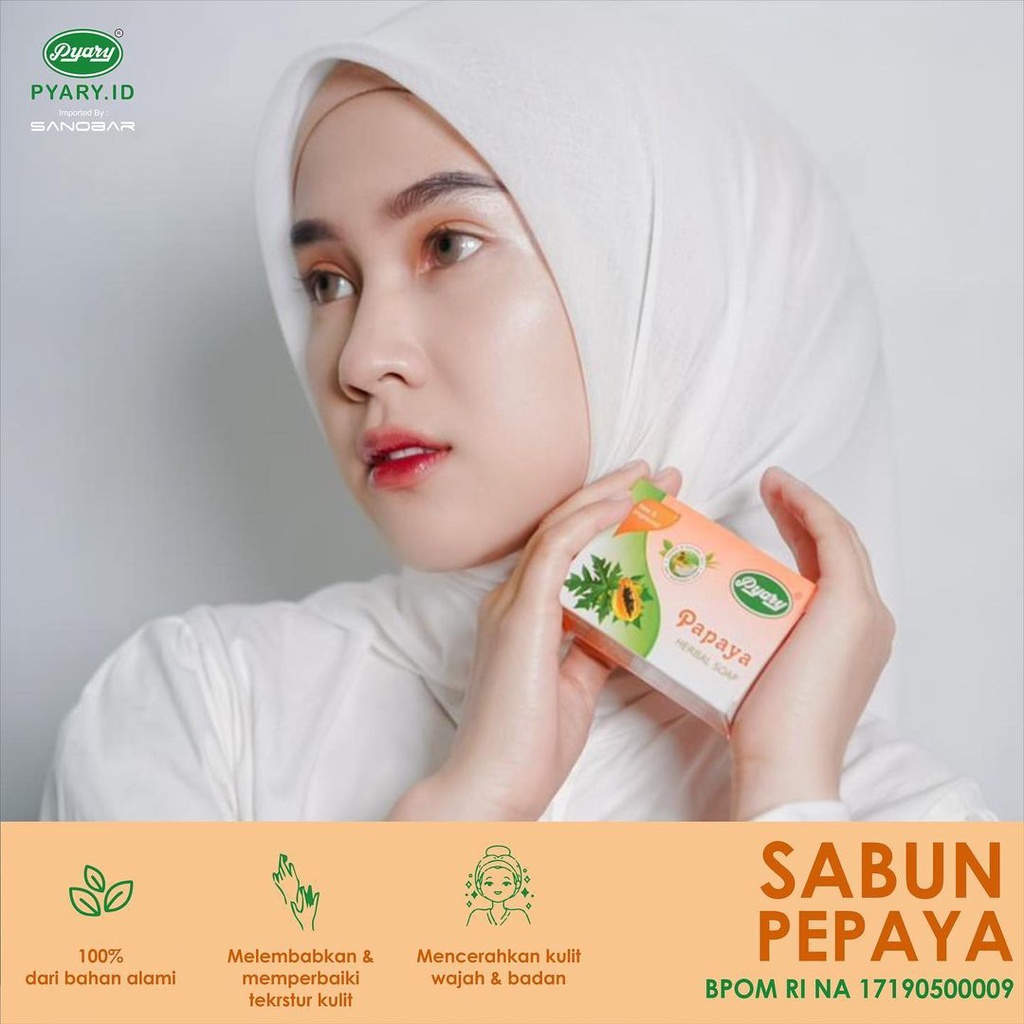 Sabun PYARY PAPAYA [BPOM]  - Original 100% Soap PEPAYA RI NA17190500009 | Kecantikan