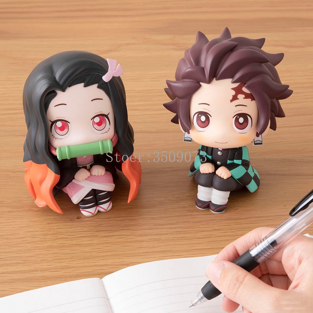 6pcs / Set Mainan Action Figure Demon Slayer Tanjiro Nezuko Zenitsu Inosuke Rengoku Giyu Shinobu Mitsuri Obanai Sanemi Gyomei 6.5cm