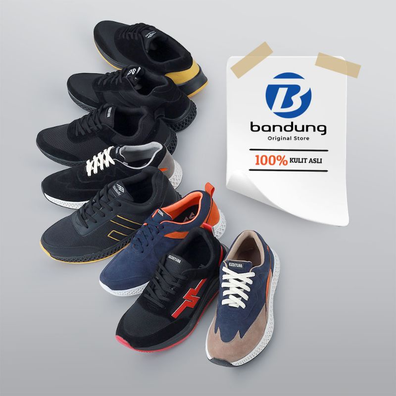 Sepatu Casual Sneakers Pria Terbaru Premium | Original Bahan Kombinasi Kulit Suede