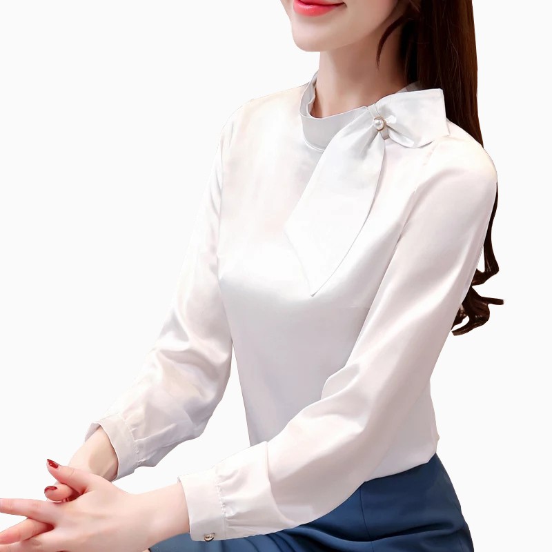 Blus leher tinggi Wanita Gaya Korea Lengan Panjang Murah Terbaru - XSHOP Deolinda