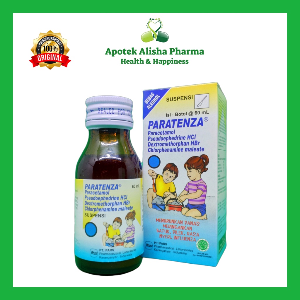 Paratenza Sirup 60ml - Paratensa Syrup Obat Batuk/Flu/Pilek/Panas/Demam Anak