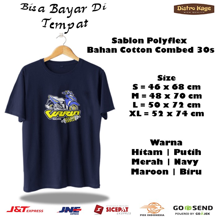 PROMO BAJU TSHIRT KAOS PRIA DISTRO GAMBAR MOTOR VARIO RACING BALAP KEREN SIMPLE CUSTOME CUSTOM