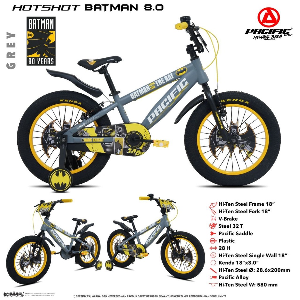 ❤Bazar❤ Sepeda Anak Cowok BMX 18 Inch Pacific Hotshot Batman 8.0