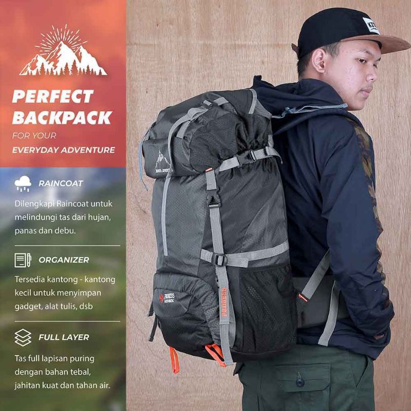 TAS RANSEL CARRIER/GUNUNG PRIA-WANITA 60 LTR, ELBRUS ORIGINAL,BONUS RAINCOVER