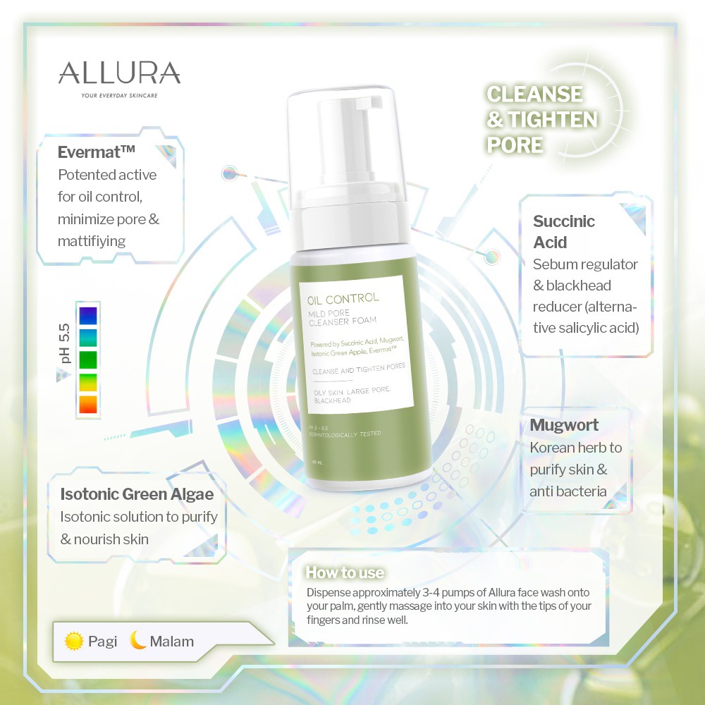 ⭐️ Beauty Expert ⭐️ Allura Oil Control Mild Cleanser Foam 100 ml