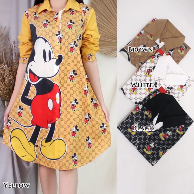 Kemeja Tunik Mickey X Gucci Import Shopee Indonesia