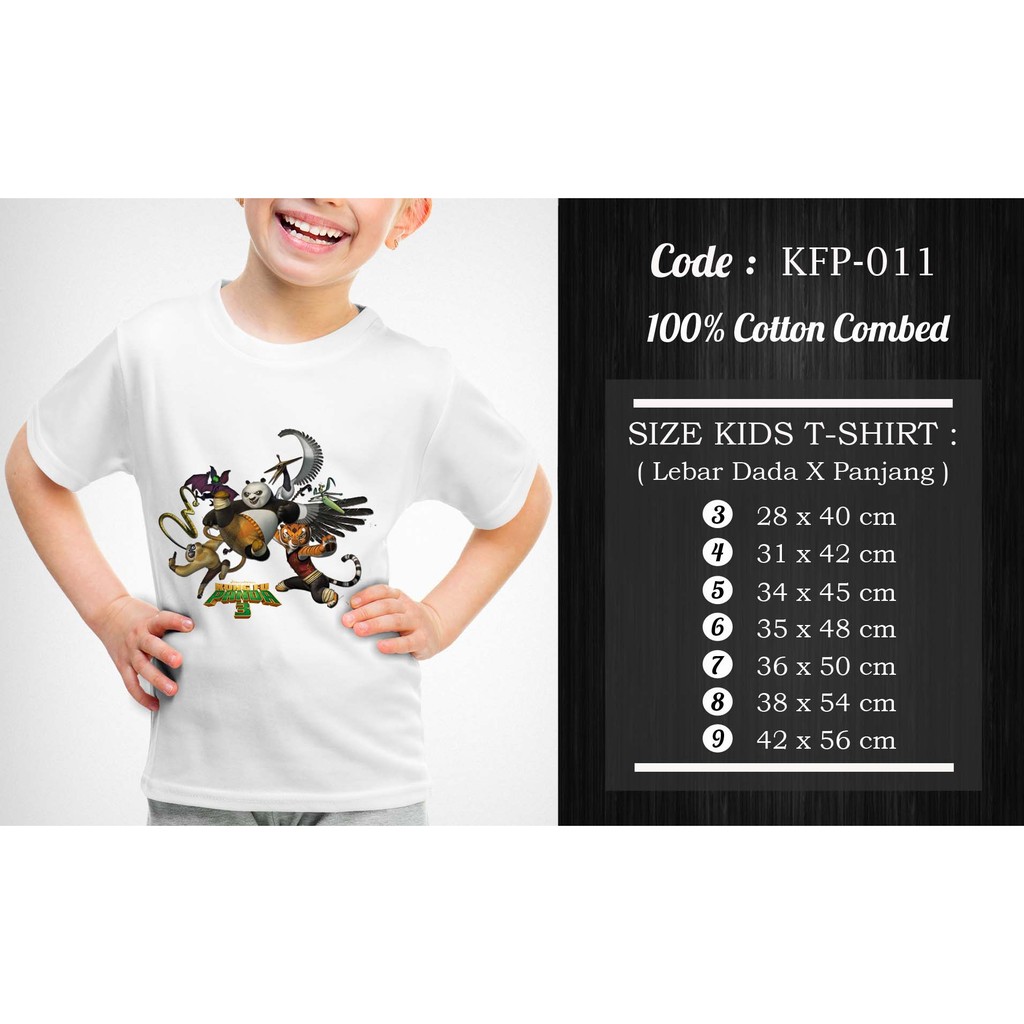 [FREE NAMA !!] Kaos Anak &amp; Family Kungfu Panda 100% COTTON PREMIUM