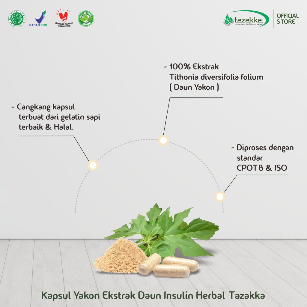 Obat herbal ampuh mengobati diabetes kencing manis dengan kapsul yakon daun insulin original tazakka