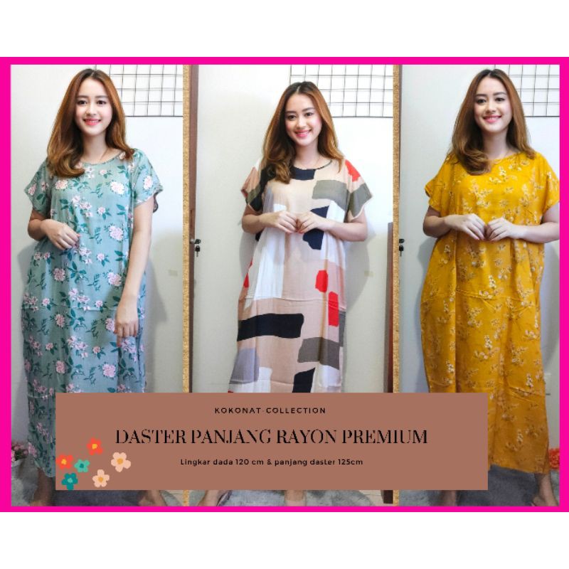 Daster jumbo ld 125 murah panjang semata kaki rayon premium/baju tidur jumbo/daster habel csl