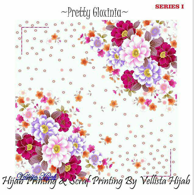 

[Pretty Gloxinia] Hijab Printing / Scraf Printing / Kado Wisuda / Kado Ulangtahun / Kado Anniversary