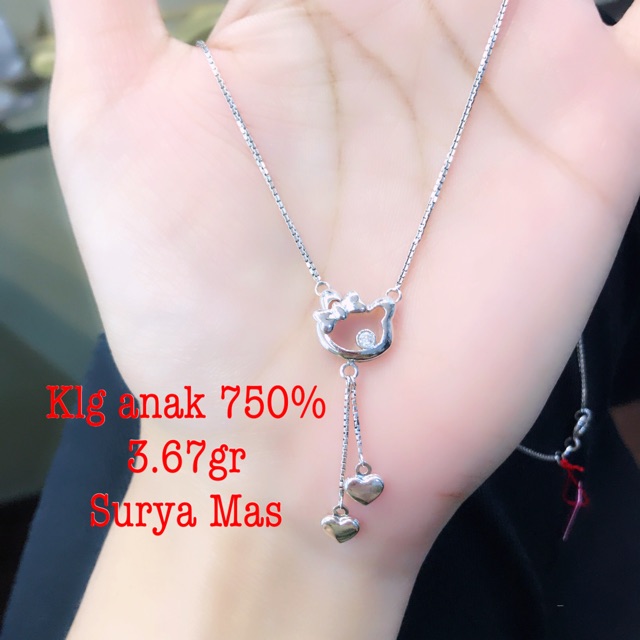 Kalung anak buah emas 750%