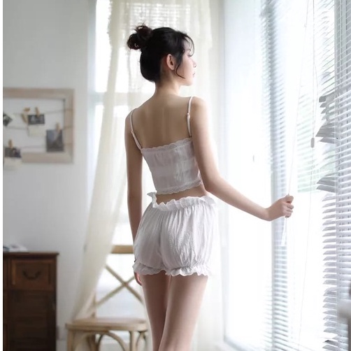 Ɛѵҽ Lingerie Sexy Wanita Model Celana Set Atasan Babydoll Eksotis 1121