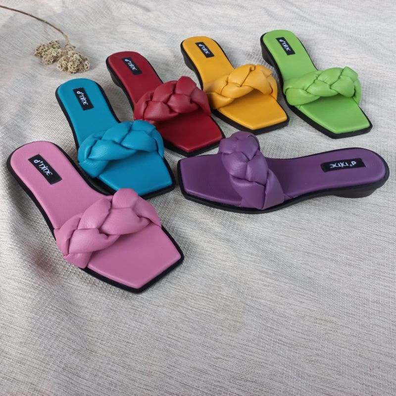 d'nine sandal Wanita slop kepang busa KS 11