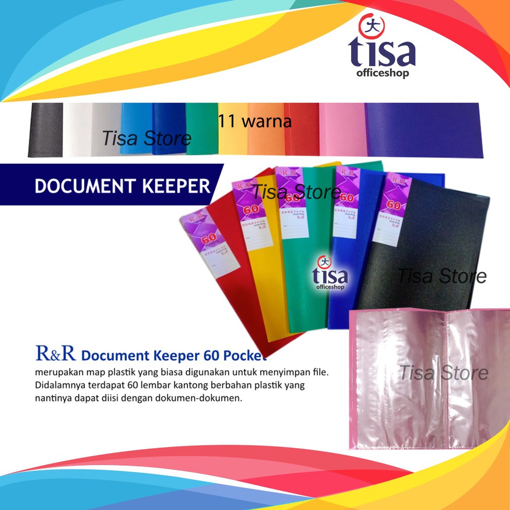 

Clear Holder Document Keeper 60 Pockets Folio R&R