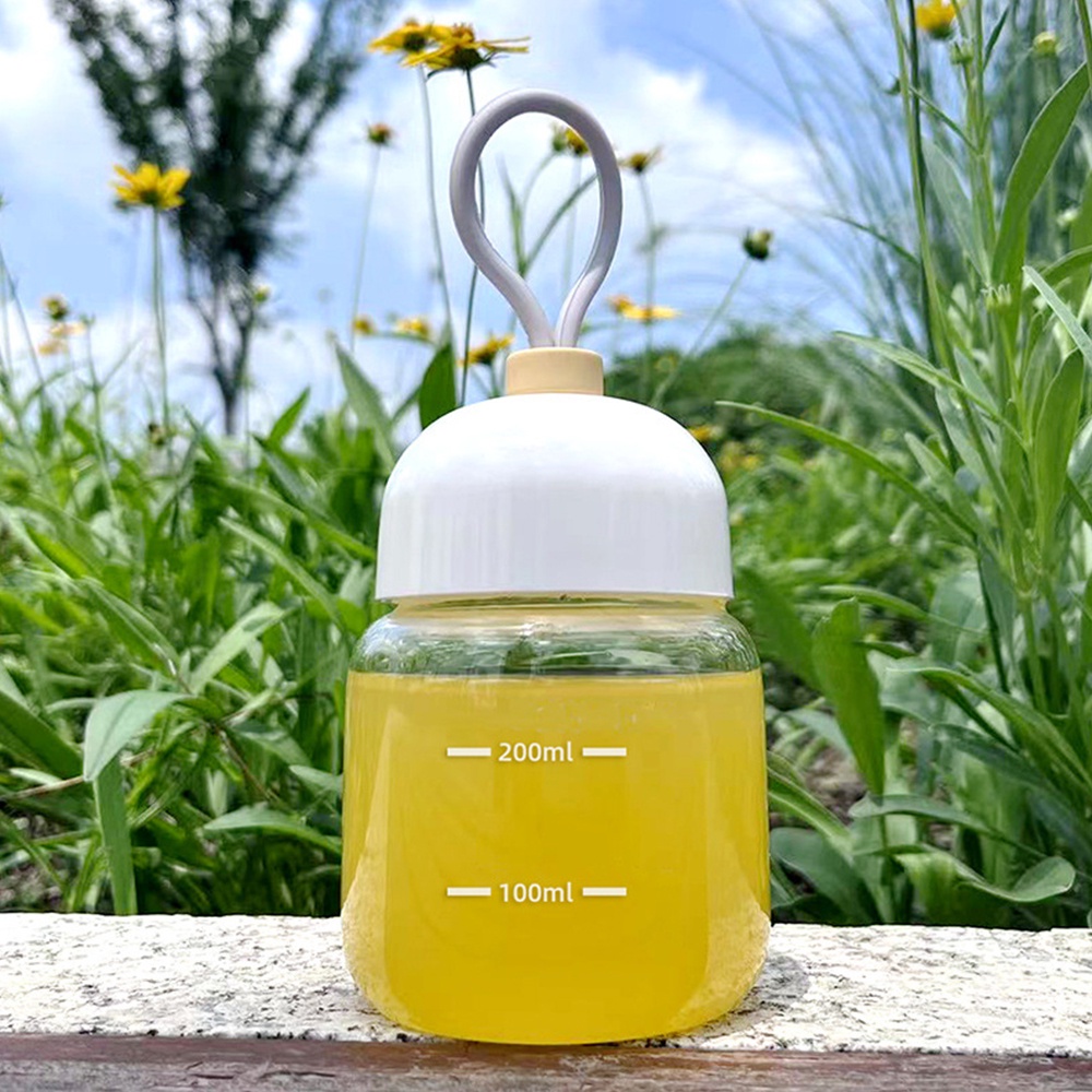 Botol Minum Kaca Transparan portable 350ML Tahan Panas Untuk Jus / Susu