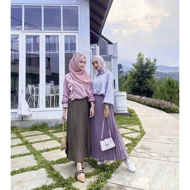 Rok Plisket Lilac Premium 13 Warna Shopee Indonesia