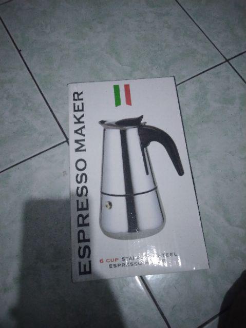Moka Pot 6 Stainless 300ml Espresso Coffee Maker Teko Kopi 4 Cup