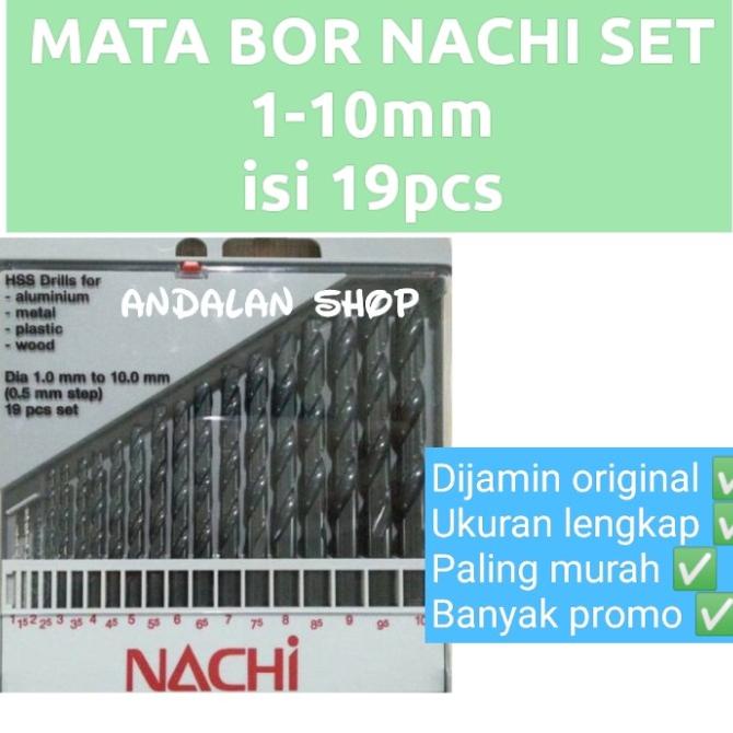 Mata Bor Nachi Set Isi 19Pcs/ Mata Bor Nachi Set Termurah