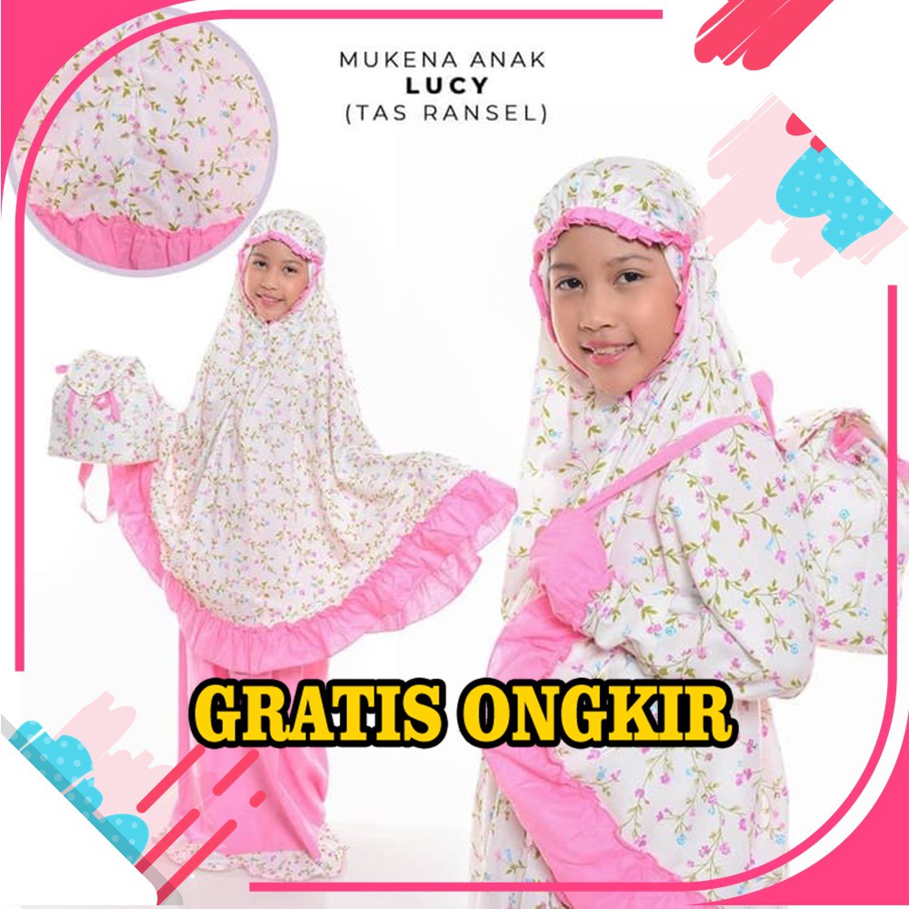 MUKENA ANAK KARAKTER BUSANA MUSLIM ANAK MUKENAH ANAK LUCY KATUN ADEM TK SD ANAK KECIL