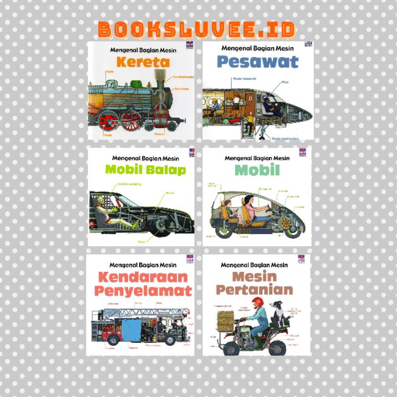 Jual BUKU ANAK MENGENAL BAGIAN MESIN KERETA PESAWAT MOBIL MOBIL BALAP ...