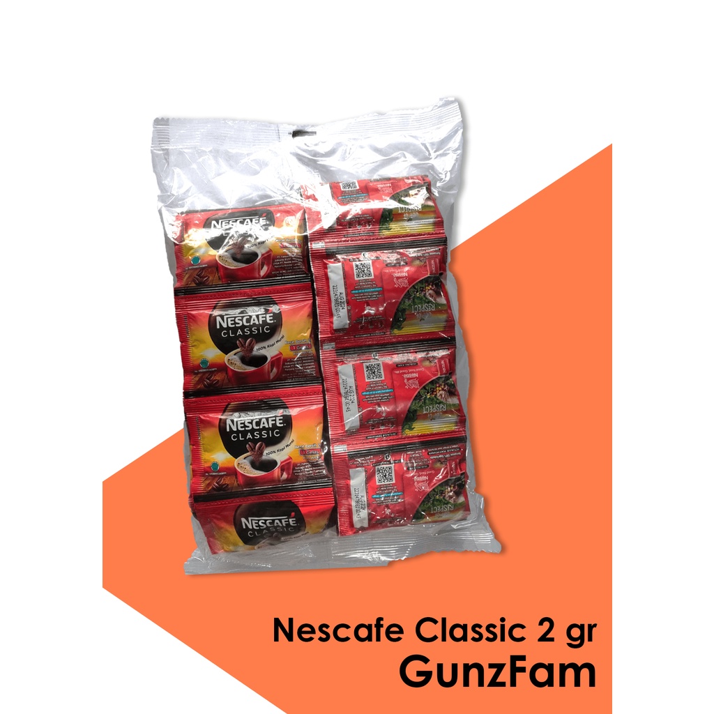 NESCAFE Classic Sachet 2gr /  1 Pack isi 60 Sachet Kopi Instan Hitam Sachet 2gr