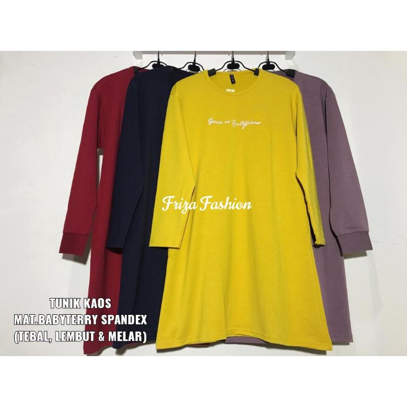 TUNIK KAOS CEWEK ORIGINAL OUTFIT | TUNIK KAOS MUSLIMAH BABYTERRY BERKUALITAS