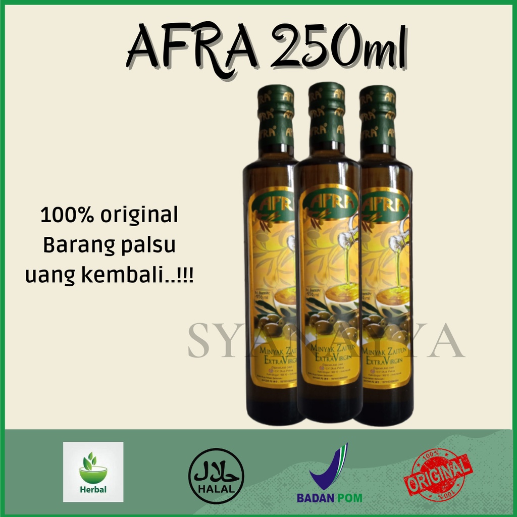 

Minyak Zaitun AFRA Extra Virgin 250ml Asli Perasan Pertama