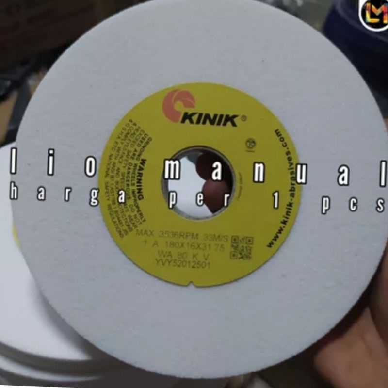 batu gerinda duduk 7 inch Grit 80 KINIK 180 x 16 x 31.75 WA 80 KV
