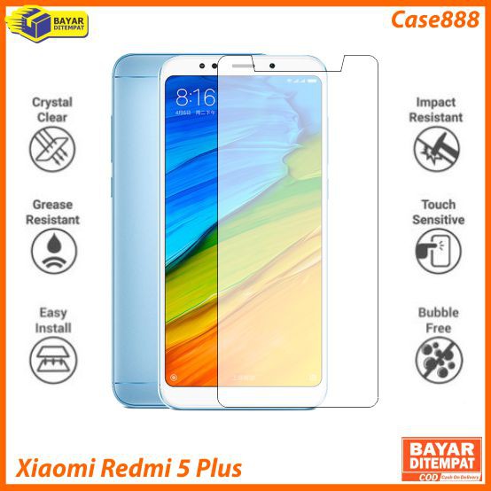 Tempered Glass Xiaomi Redmi 5 Plus Anti Gores Kaca 9H Premium Quality