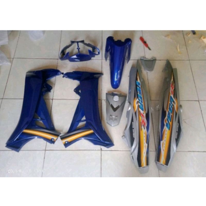 termurah cover body yamaha vega r new biru silver