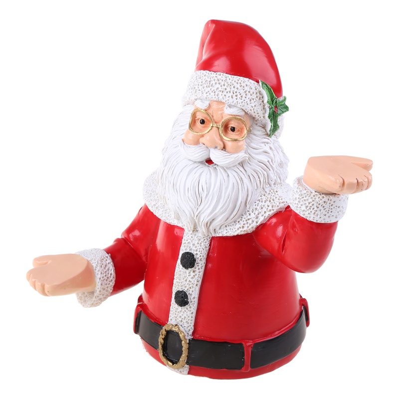 Zzz Piring Kue / Buah / Snack Bentuk Patung Santa Claus Bahan Resin Untuk Dekorasi Natal