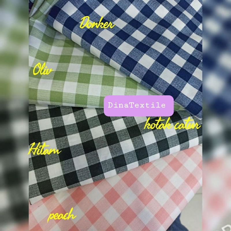 KAIN KATUN JEPANG MOTIF KOTAK CATUR