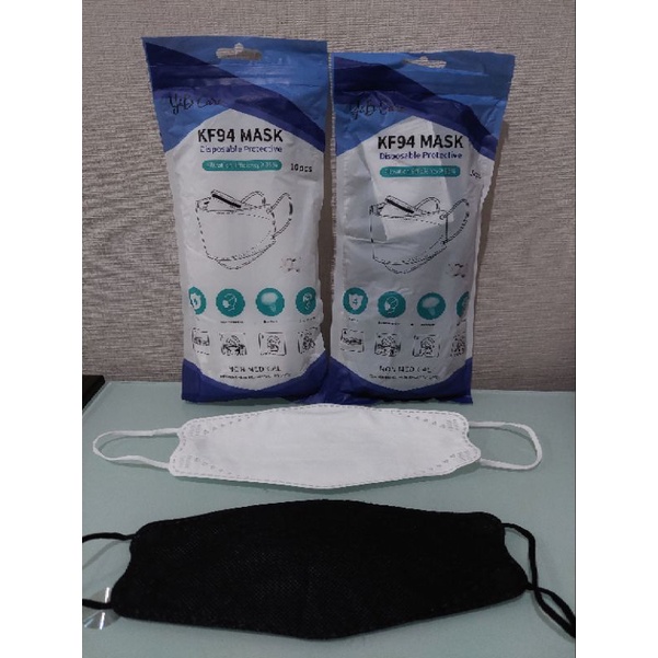 MASKER KF94 ISI 10 hitam/putih