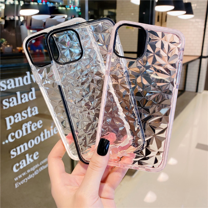 Casing Samsung Galaxy A72 A52 A32 A12 M12 S21+ S21Ultra Note20 A71 A51 A11 M11 A01 A70 A50s A30s A40s A20 A10 M30 M20 M10 Crystal Diamond Case Soft Clear TPU Shockproof Cases-7