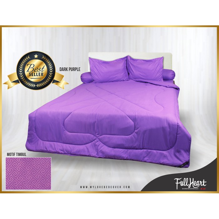 SPREI POLOS FULL HEART MY LOVE "DARK PURPLE" KING 180 x 200
