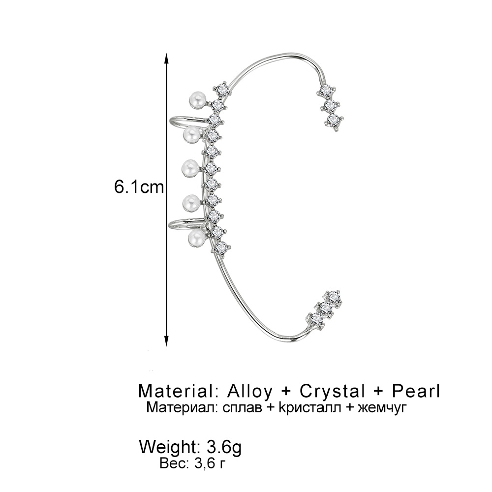 Anting Klip Telinga Wanita Tanpa Tindik Bentuk Kupu-Kupu Bahan Metal Hias Kristal Mutiara Untuk Pernikahan