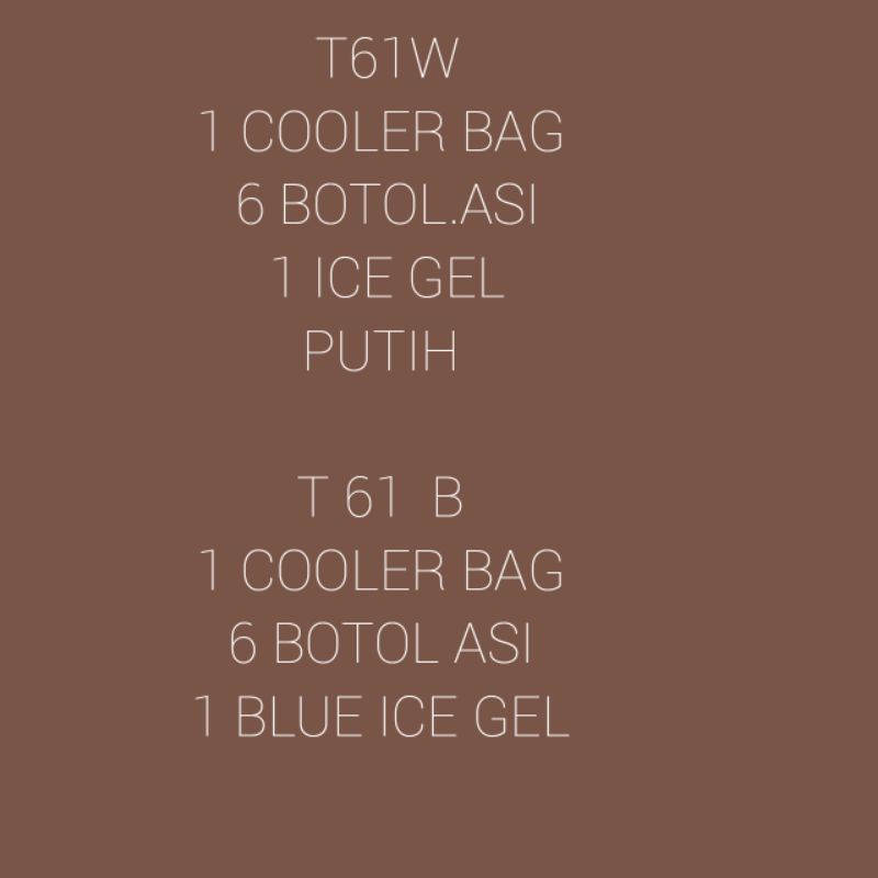 Cooler Bag Tas asi + 6 Botol asi + 2 Gel / 1 Gel T61/T62 /Tas Penyimpan asi asip Paket 6botol + icegel jakarta