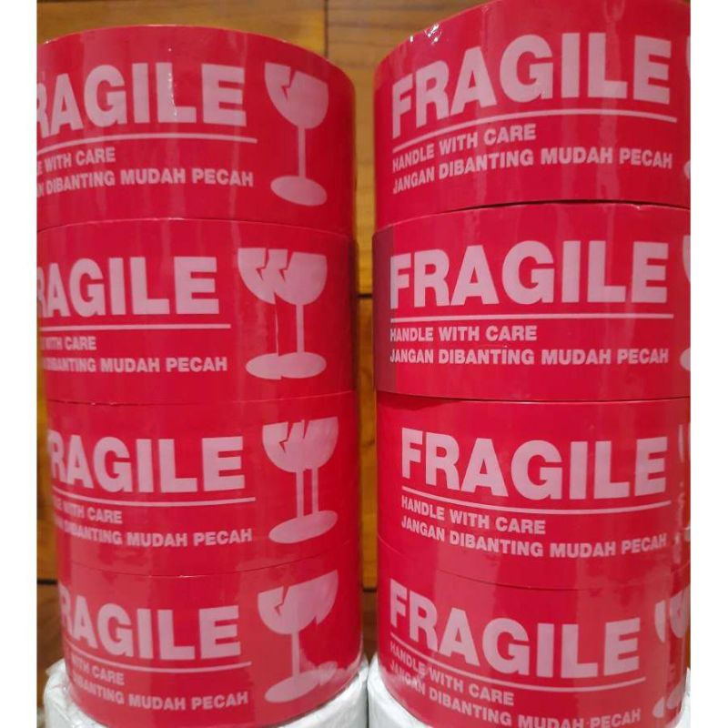 

lakban fragile 45 mm 72 yard /lakban fragile 2 inch 72 yard/lakban fragile 45 mm x 72 yard