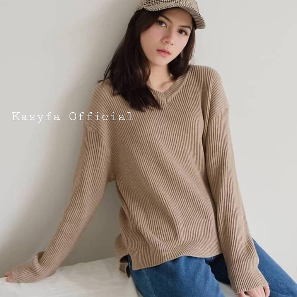 VIONA V NECK SWEATER RAJUT WANITA