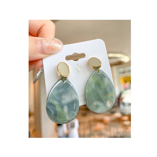 LRC Anting Tusuk Fashion S925 Silver Needle Geometric Resin Earrings F65074