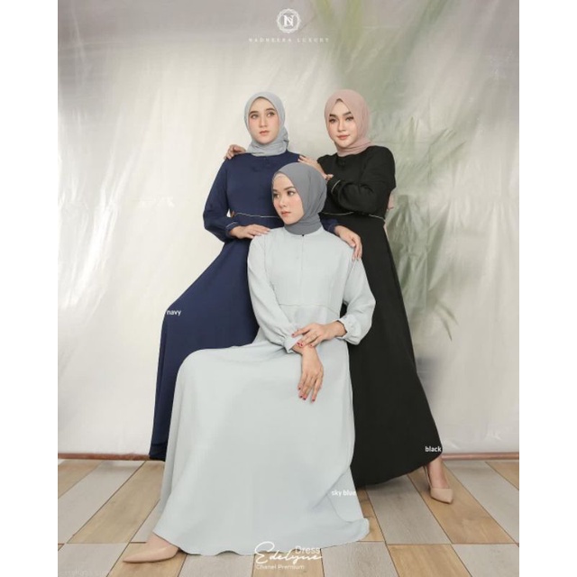 TERBARU ☑️ EDELYNE DRESS BY NADHEERA LUXURY GAMIS PREMIUM GAMIS LEBARAN DAILY FORMAL PESTA