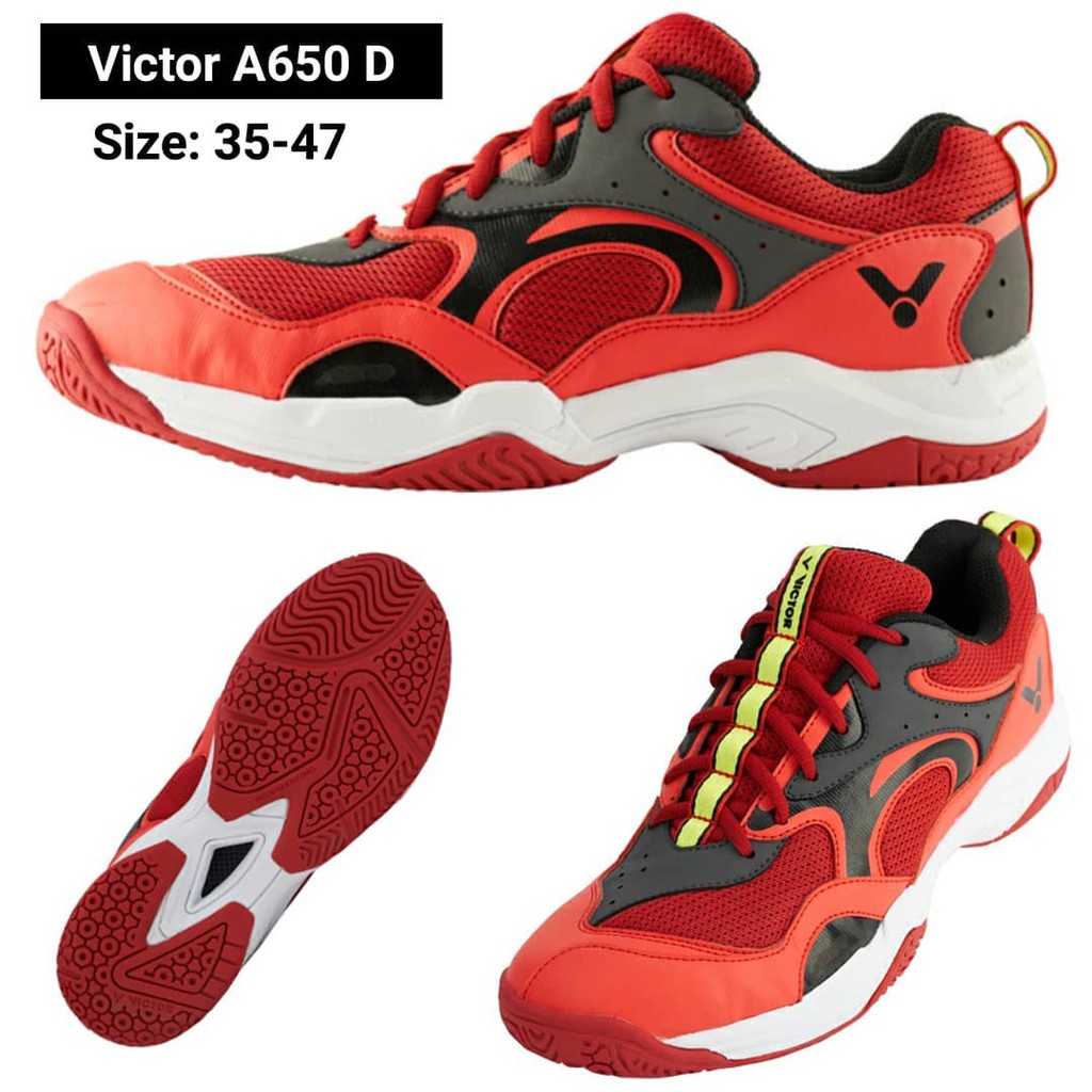 Terbaru Sepatu Badminton Victor A 650 D A650 D Red Original