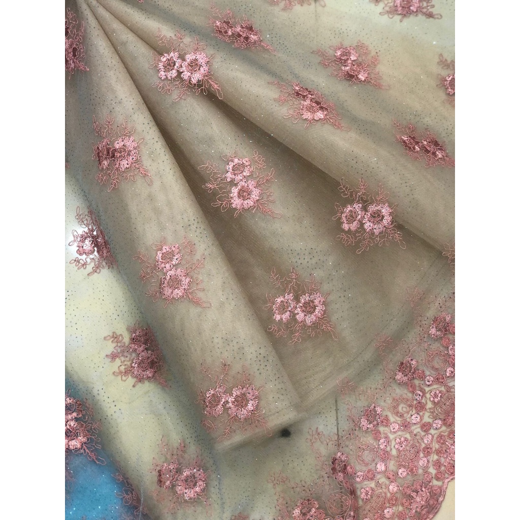 Kain Tulle Bordir/Bahan Tulle Bordir