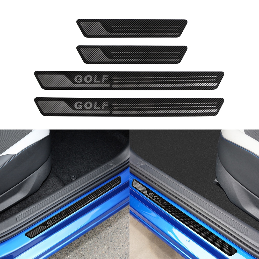 4pcs / set Stiker Plat Pedal Pintu Mobil Untuk Volkswagen VW Golf 6 7 MK6 MK7 2008-2019