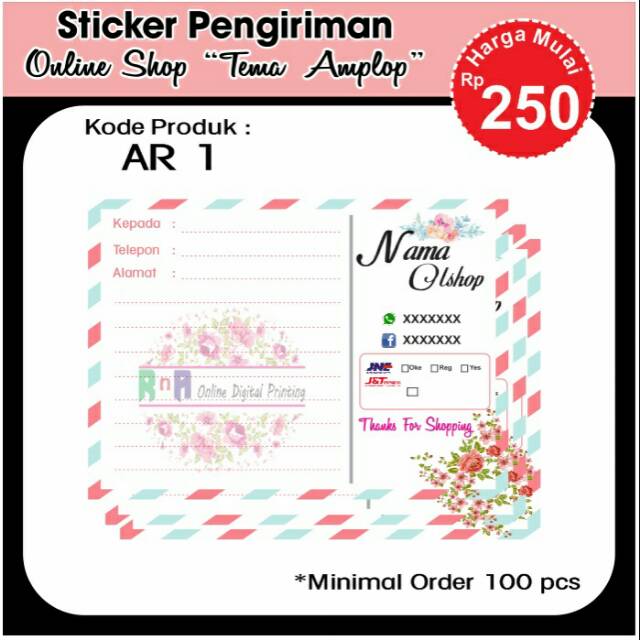 

Sticker pengiriman Olshop "Tema Amplop