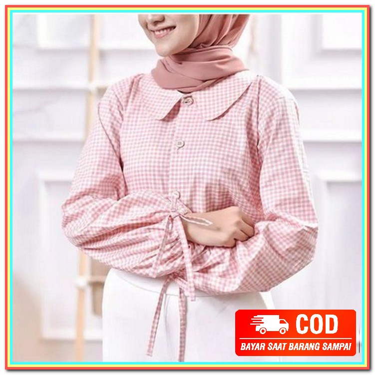 Bayar Di Tempat Zanzea Blus Wanita Model Kancing Lengan Panjang R DT951 Promo Baju Atasan Blouse Z