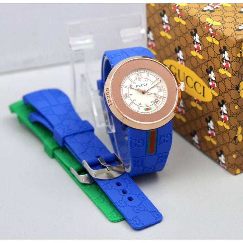 Jam Tangan Pria Wanita Tanggal Aktif Free Strap Cadangan Box dan Baterai Cadangan Terlaris Casual