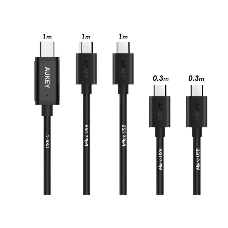 Aukey CB-TD2 Cable Micro USB &amp; USB C 2.0 (5pcs) Kabel Mikro USBC CBTD2