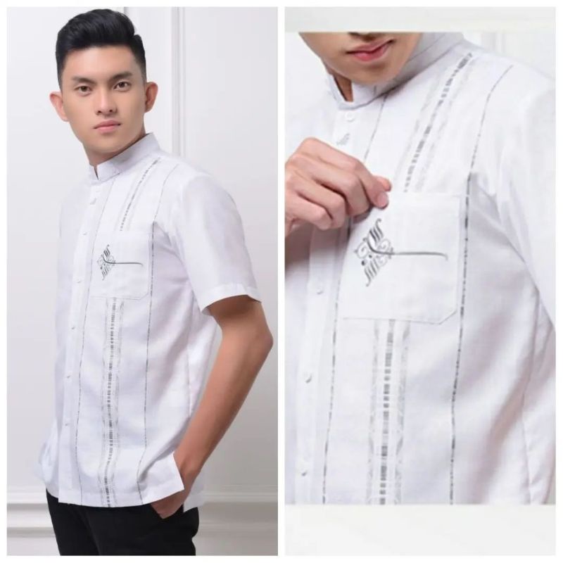 rabbani - kemko farukh pdk - baju koko putih rabbani - baju koko putih pendek rabbani - kemko rabban