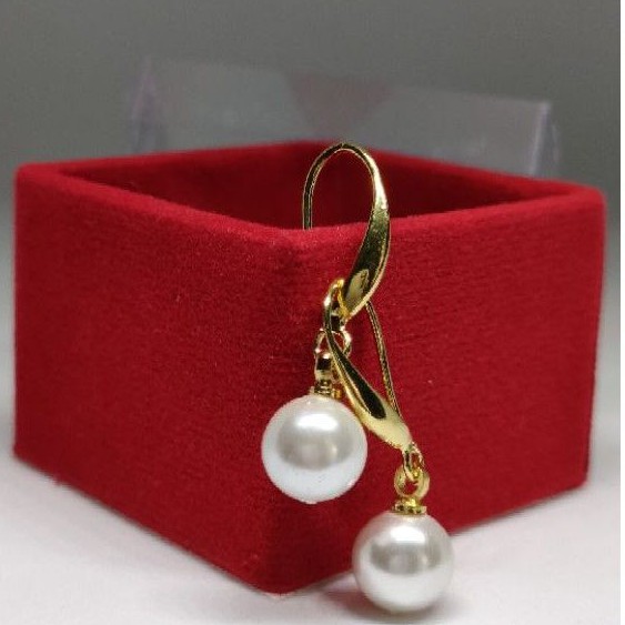 Anting Rhodium Shell Putih : FREE KOTAK